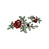 Broderie roses sur tulle à découper