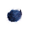 Pompon fourrure ø 15 cm avec bouton pression Bleu