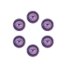 Lot de 6 boutons Violet Ø 20 mm