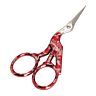 Ciseaux cigogne, rouge effet vitrail, 9 cm