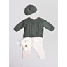 M0692 - M0693 Brassière à torsades et Bonnet en impression papier