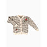 M2517 Gilet rayé col rond en impression papier