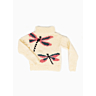 M2639 Pull col roulé jacquard libellules en impression papier