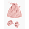 M6093 Ensemble moufles et bonnet fins Coline en impression papier