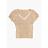 M6150 Pull manches courtes col V dentelle Colombe en impression papier