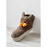 M3801 Chaussons peluche marron nœud pap Cat 15/16 - à télécharger