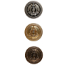 Lot de 6 boutons métal blason Ø 20 mm Vieil or