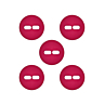 Lot de 5 Boutons Ø 34 mm Fuschia