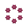 Lot de 6 Boutons étoile Ø15 mm Fushia