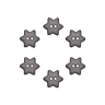 Lot de 6 Boutons étoile Ø15 mm Gris