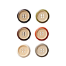 Lot de 6 boutons corne recyclée Ø 20 mm Blanc