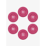 Lot de 6 boutons en coton recyclé Ø 25 mm fushia