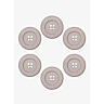 Lot de 6 boutons en coton recyclé Ø 25 mm beige rose