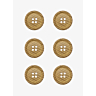 Lot de 6 boutons acacia Ø22 mm