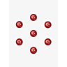 lot de 7 boutons boule effet nacré Ø 9mm Rouge