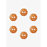 Lot de 6 boutons à pois Ø 14 mm Orange