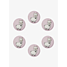 Lot de 6 boutons lama Ø 15 mm Rose