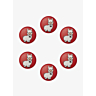 Lot de 6 boutons lama Ø 15 mm Rouge
