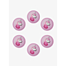 Lot de 6 boutons licorne Ø 18 mm Rose