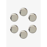 Lot de 6 boutons métal brossé à queue Ø 18 mm Argent