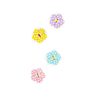 Lot de 4 boutons fleurs Ø20 mm coloris assortis