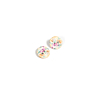 Lot de 5 boutons en coco imprimée fleur ø 25 mm