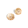 Lot de 6 boutons en nacre gravée fleurs ocre ø 23 mm