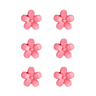 Lot de 6 boutons fleurs Ø 11 mm rose