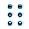 Lot de 6 boutons bicolore bleu Ø 11 mm
