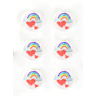 Lot de 6 boutons arc-en-ciel cœur Ø 15 mm