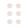 Lot de 6 boutons fleur beige Ø 13 mm