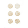 Lot de 6 boutons gravé fleur naturel Ø 20mm
