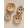 Lot de 6 boutons en hêtre Ø 27 mm Naturel
