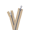 Fermeture double curseur beige, 58 cm